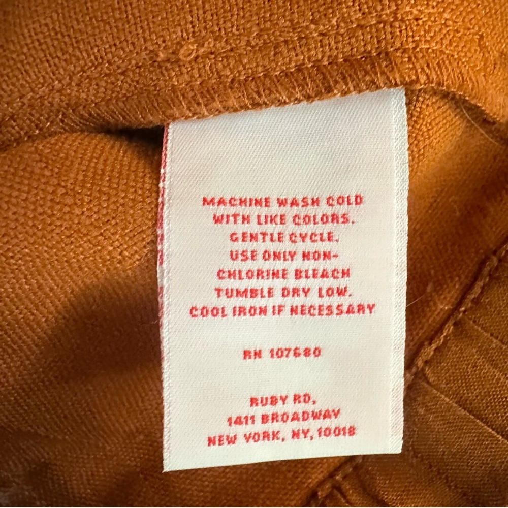 Ruby Rd. Button Down Crinkle Jacket Color Rust / Burnt Orange Size 8 - Picture 4 of 7
